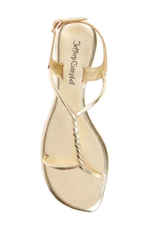 Jeffrey Campbell Roped In Flat Sandal In Light Gold