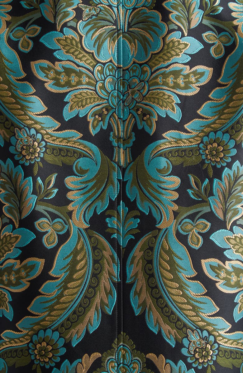 Etro Paisley Jacquard Coat, Alternate, color, Black/ Green/ Turquoise Multi