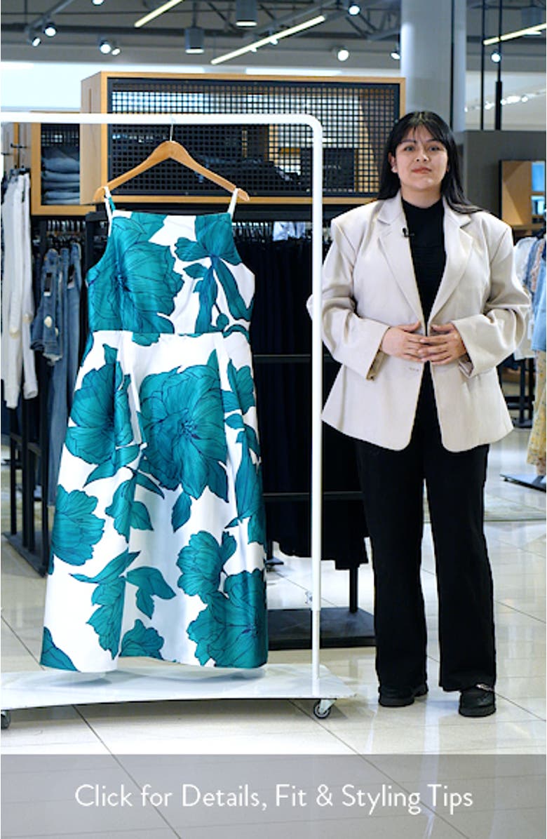 Floral Mikado Fit & Flare Gown, sales video thumbnail