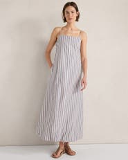 Haven Well Within Organic Cotton Poplin Stripe Bubble Hem Maxi Dress