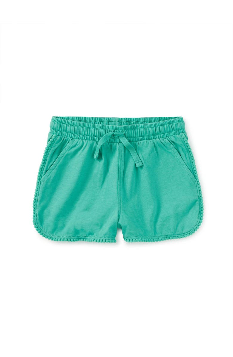 Tea Collection Pom-Pom Shorts, Main, color, Glaze Blue