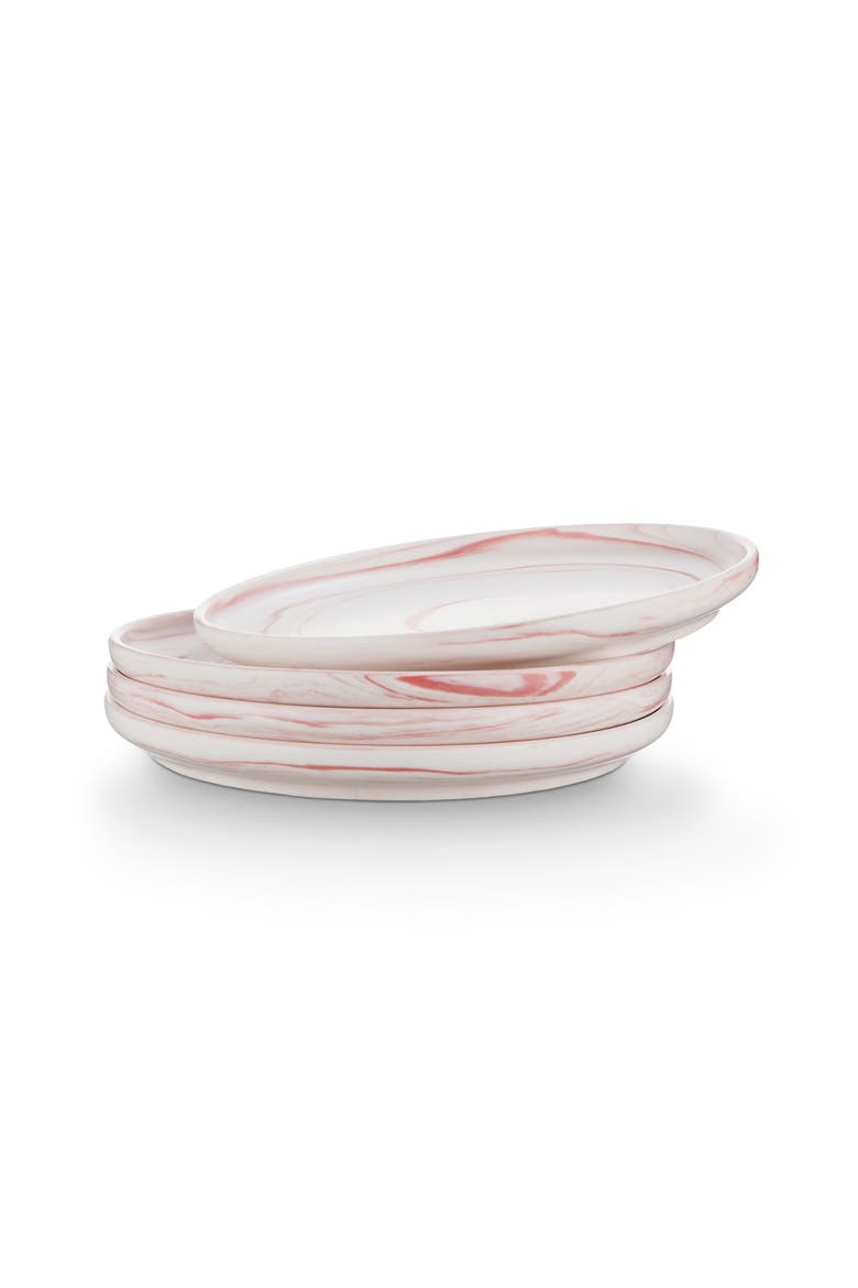 Brighton Porcelain 4-Piece Salad Plate Set, Alternate, color, Pink