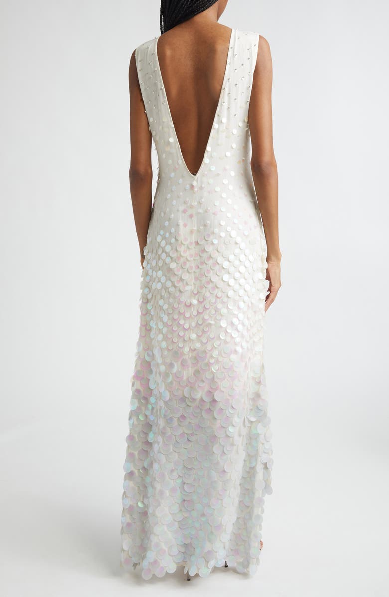 Christopher John Rogers Embellished Step Hem Silk Gown, Alternate, color, Nougat
