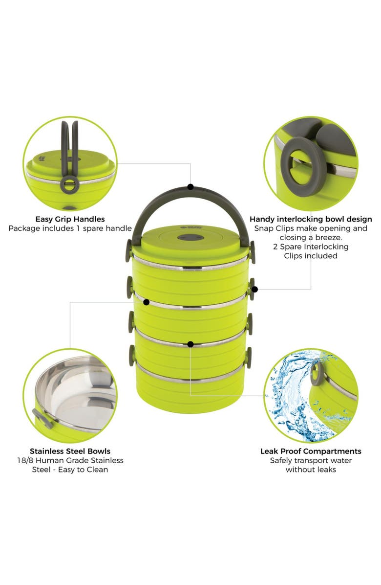 Healthy Human Travel Dog Bowls, Set of 3 Interlocking Bowls, Alternate, color, Multicolored