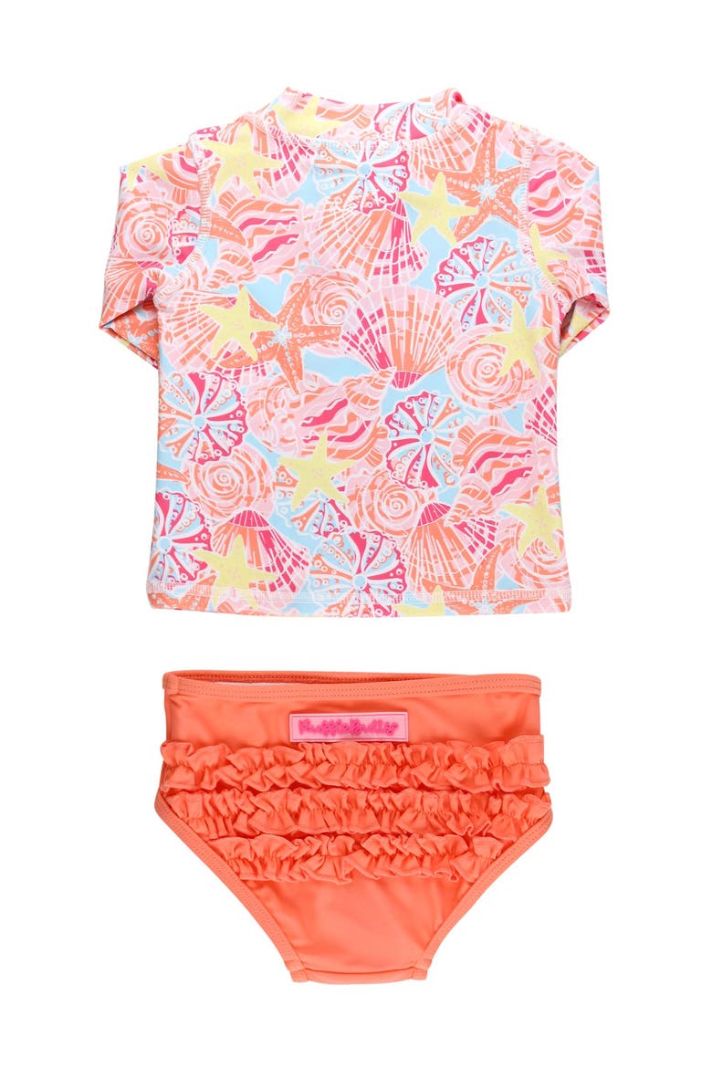 Upf50 Long Sleeve Zipper Rash Guard 2-piece (baby), Alternate, color, Sunset Seashells