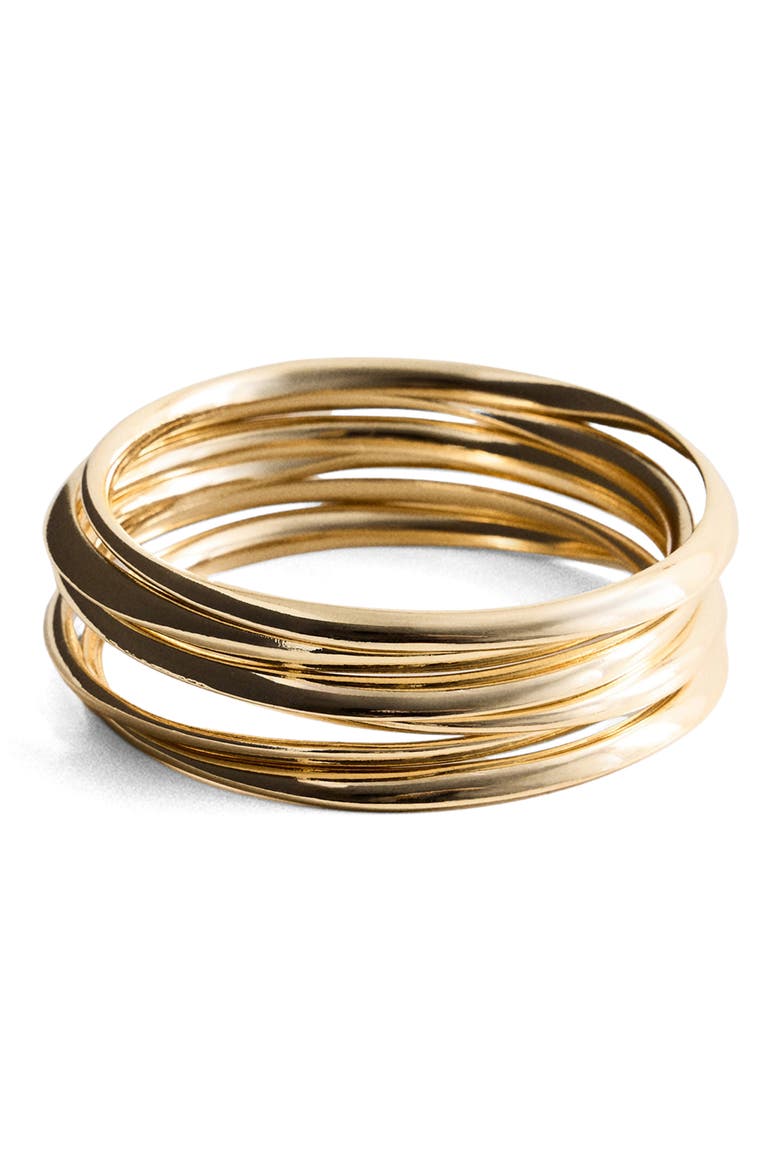 Mixed Bangle Bracelet Set, Main, color, GOLD