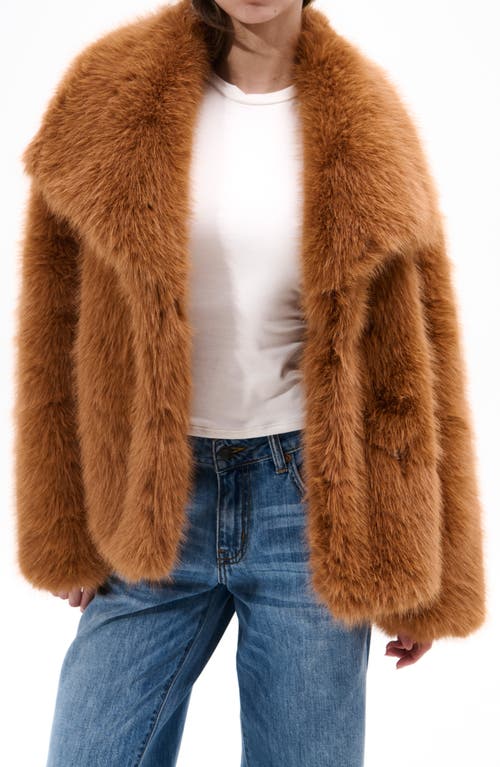 Azalea Wang Regina Faux Fur Jacket In Multi