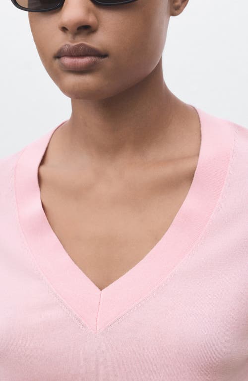 Mango V-neck Sweater In Pink