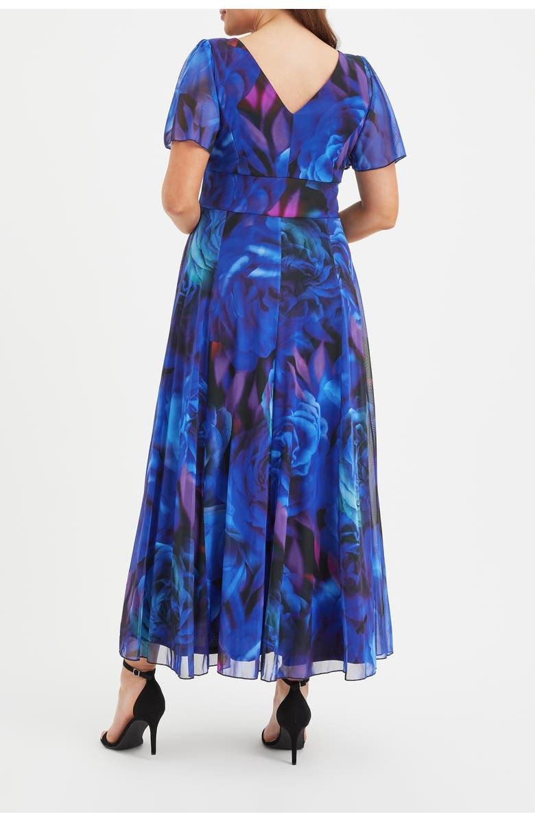 Scarlett & Jo Isabelle Rose Angel Sleeve Maxi Dress, Alternate, color, Blue Rose