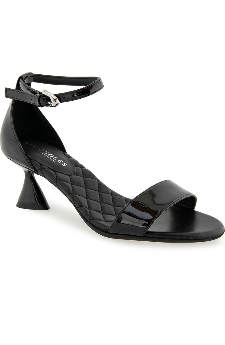 Aerosoles Jazzy Ankle Strap Sandal, Main, color, Black Patent Faux Leather