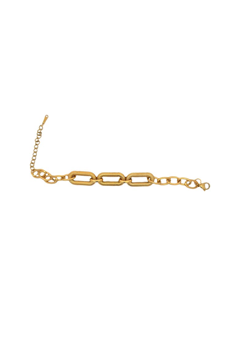 Chunky Paper Clip Chain Bracelet, Alternate, color, yellow