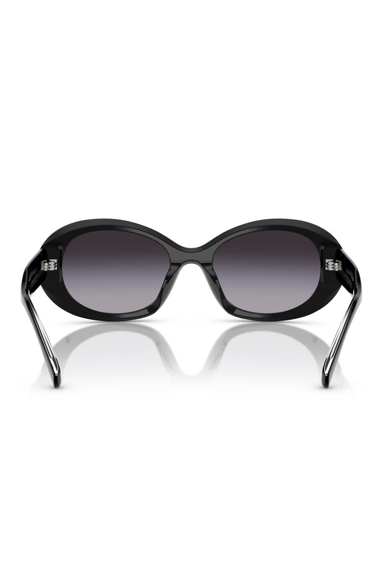 53mm Gradient Oval Sunglasses, Alternate, color, BLACK