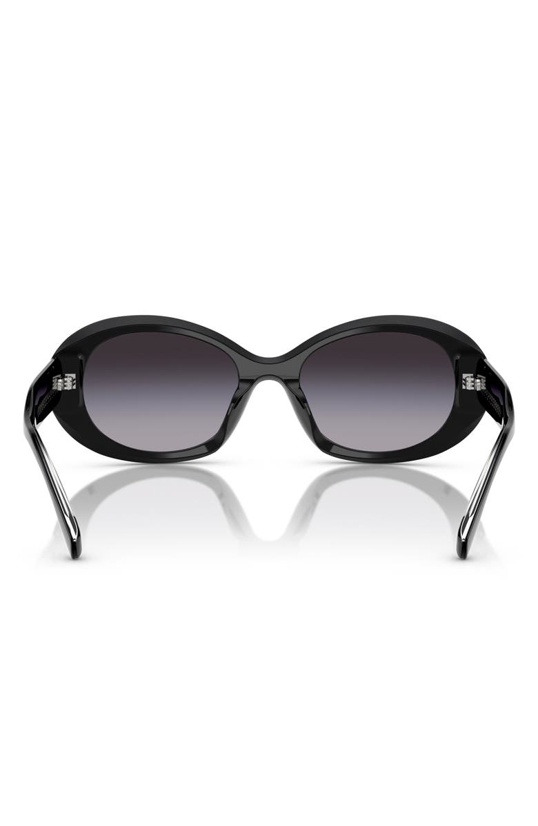 Tory Burch 53mm Gradient Oval Sunglasses, Alternate, color, Black
