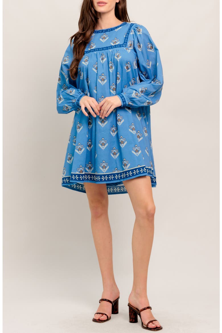 Long Sleeve Minidress, Main, color, BLUE