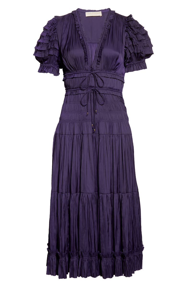 Ulla Johnson Carine Ruffle Shirred Dress, Alternate, color, 