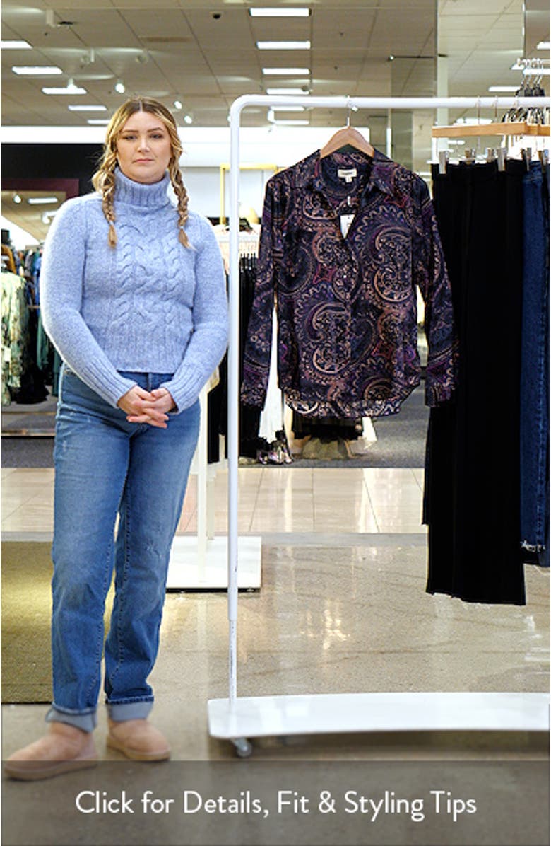 Tyler Paisley Print Long Sleeve Silk Button-Up Shirt, sales video thumbnail