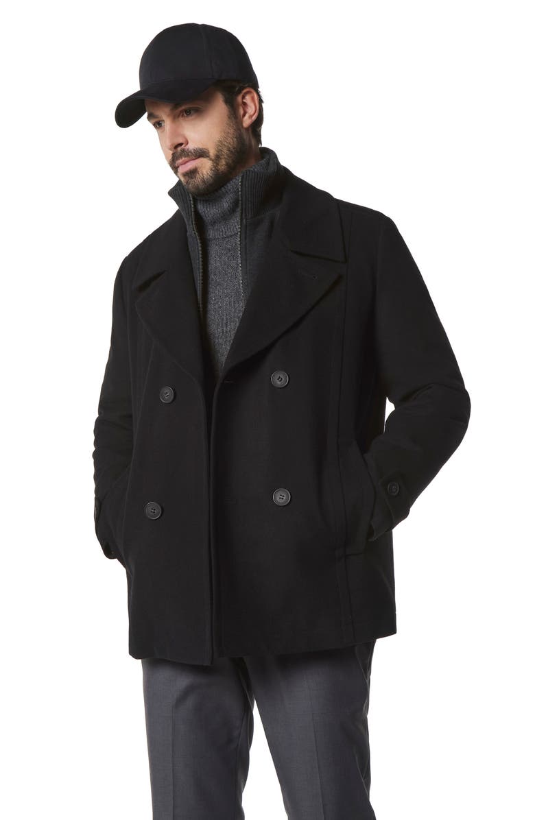 Marc New York Danton Water Resistant Peacoat, Alternate, color, Black