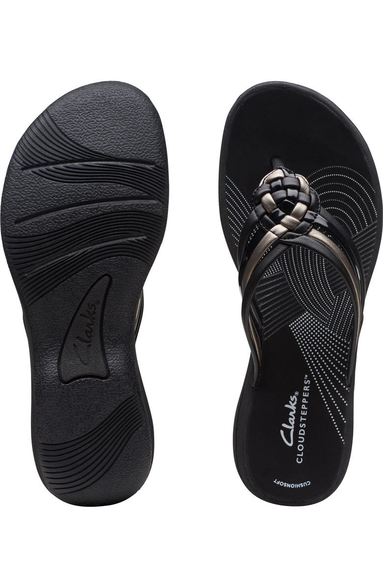 Clarks<sup>®</sup> Breeze Coral Thong Sandal, Alternate, color, Black Combi