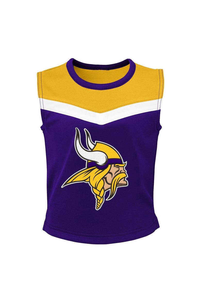Girls Preschool Purple Minnesota Vikings Spirit Cheerleader Two-Piece Set with Bloomers, Alternate, color, Purple