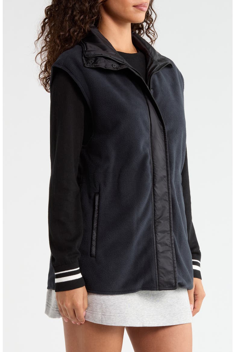 Reversible Fleece & Nylon Vest, Alternate, color, ONYX