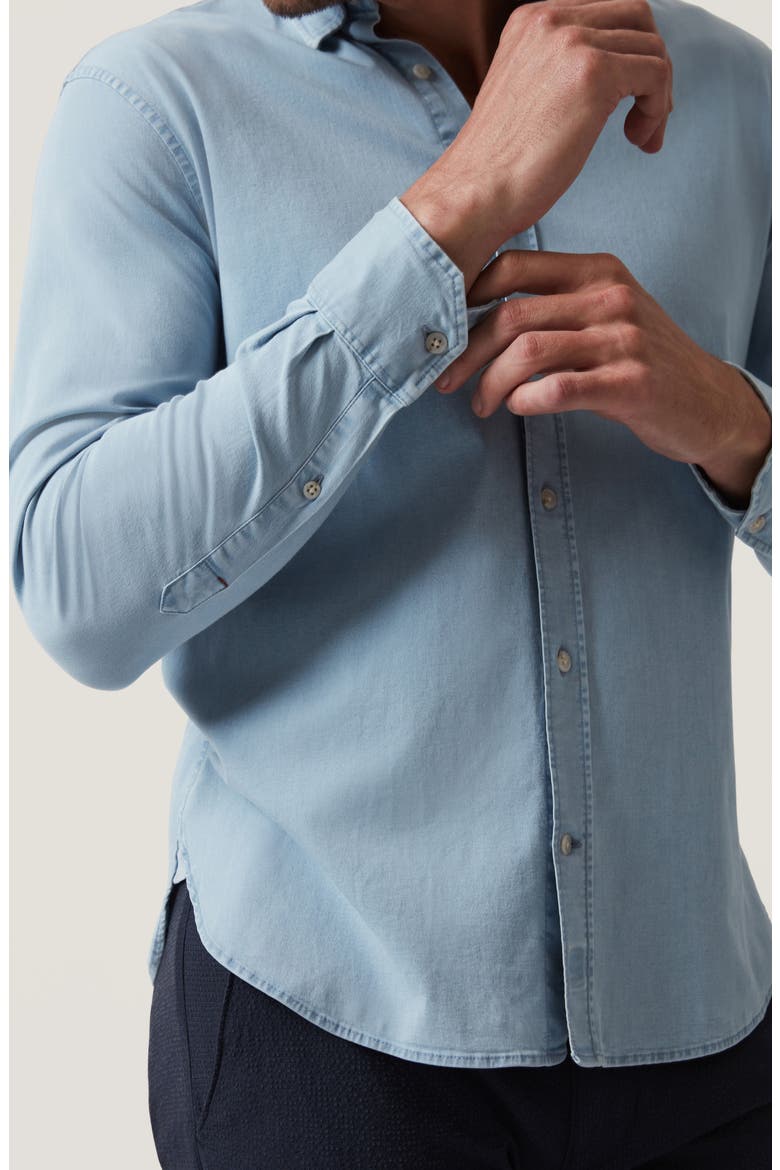 Faded Denim Button-Up Shirt, Alternate, color, BLEACH