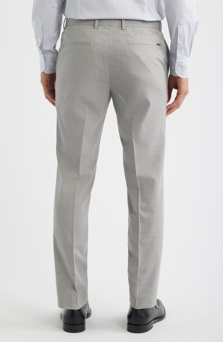 BOSS Genius Slim Fit Flat Front Wool Blend Dress Pants, Alternate, color, Open Grey