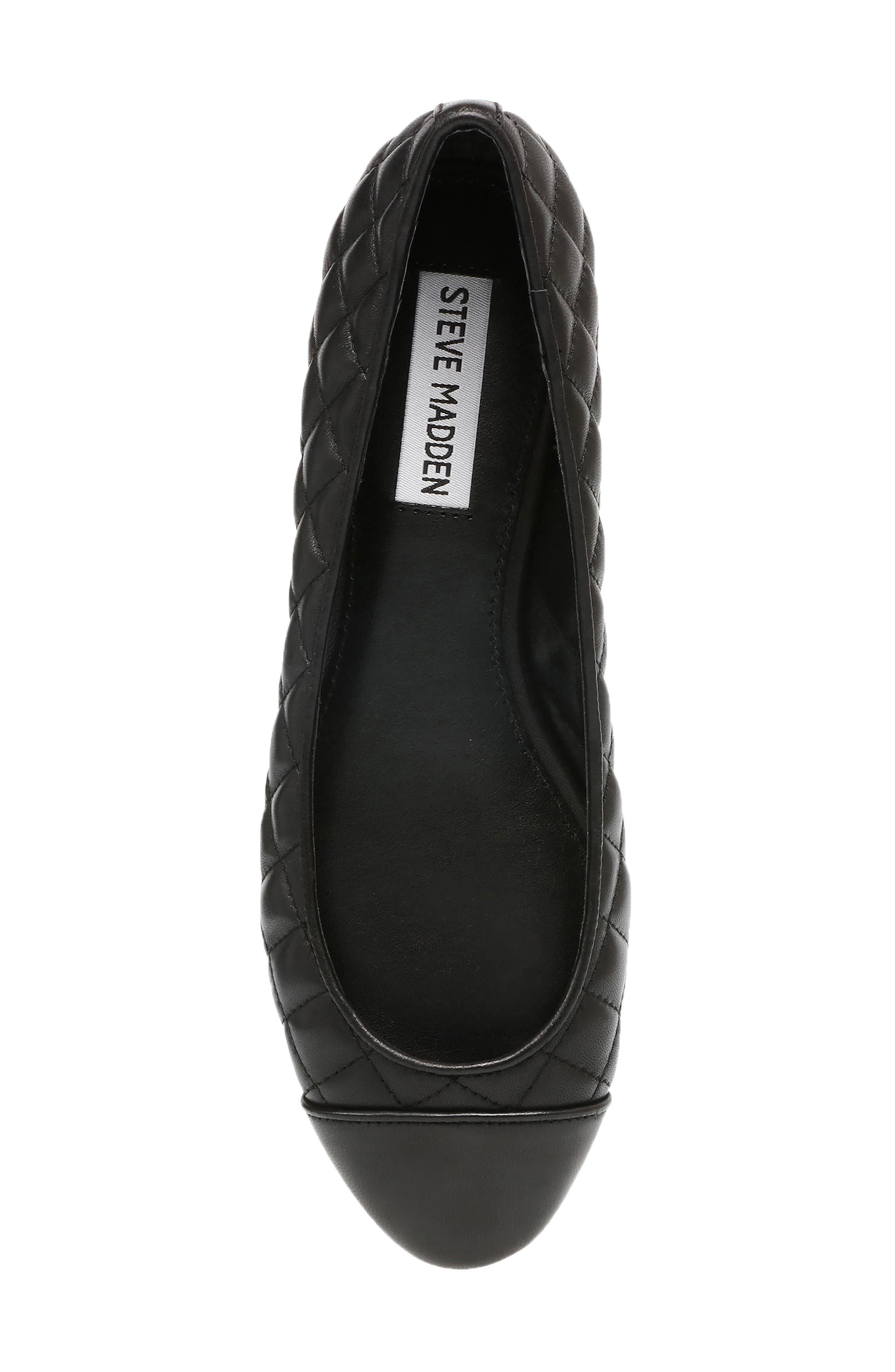 Caption Flat, Alternate, color, BLACK FAUX LEATHER