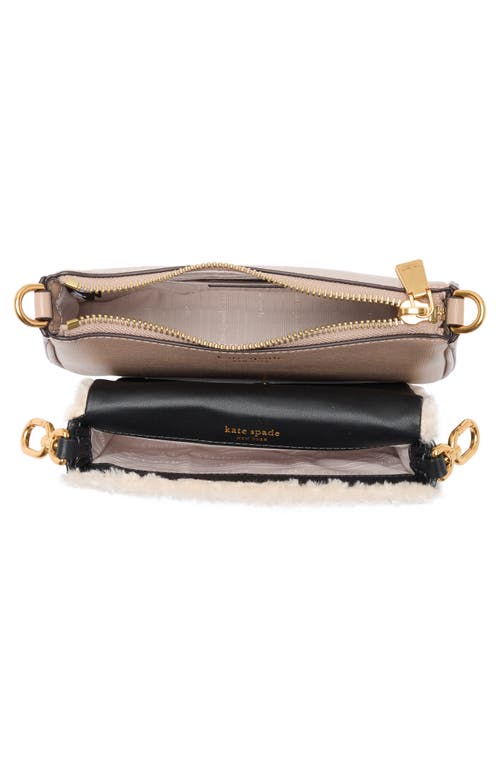 Kate Spade New York Double Up Crossbody Bag & Faux Shearling Pouch In Brown