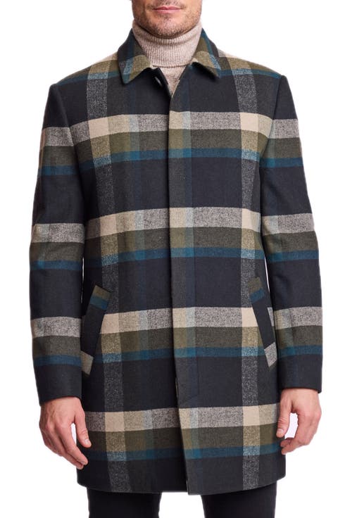 Buffalo Plaid Stretch Topper Overcoat