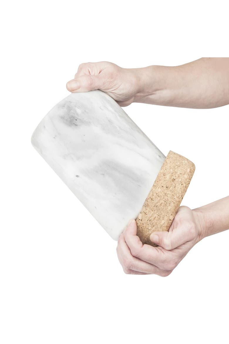 Large Cork & Marble Wine Chiller, Natural Marble & Portuguese Cork, Alternate, color, White