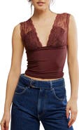 Free People Power Pay Lace Trim Camisole