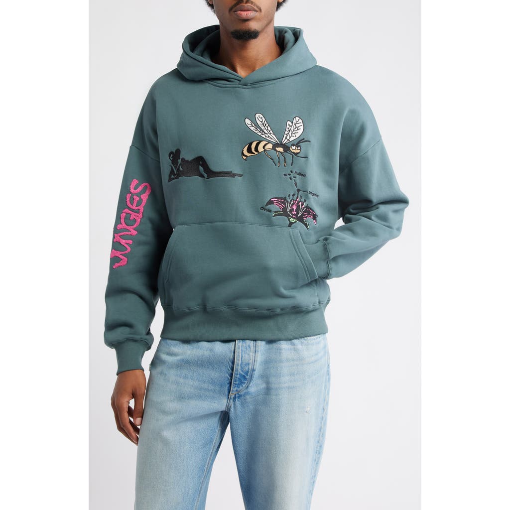 JUNGLES Pollinate Cotton Blend Hoodie in Green  product