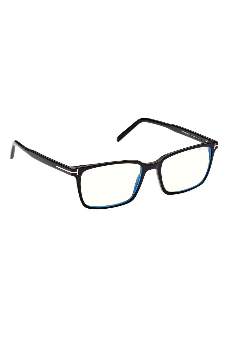 TOM FORD 55mm Rectangular Blue Light Blocking Glasses, Alternate, color, 