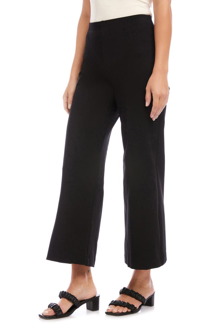 High Waist Crop Wide Leg Pants, Alternate, color, BLACK