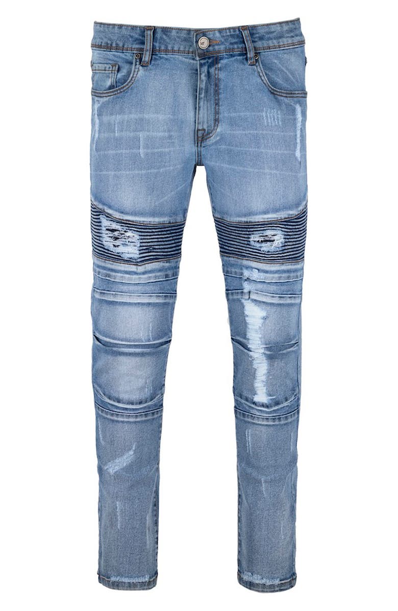 XRAY Distressed Moto Jeans, Main, color,