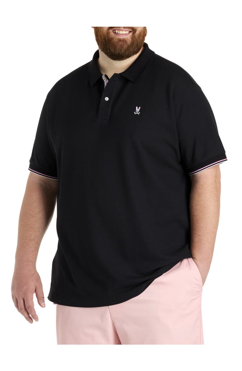 Psycho Bunny Big & Tall Archive Capsule Classic Polo Shirt, Main, color, Black