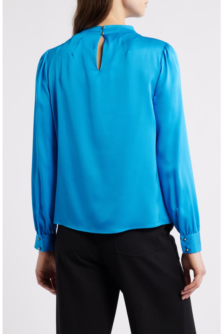 The Tien Draped Stretch Silk Top, Alternate, color, COSMIC BLUE