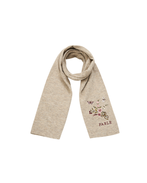 Eve Floral Embroidered Knitted Scarf