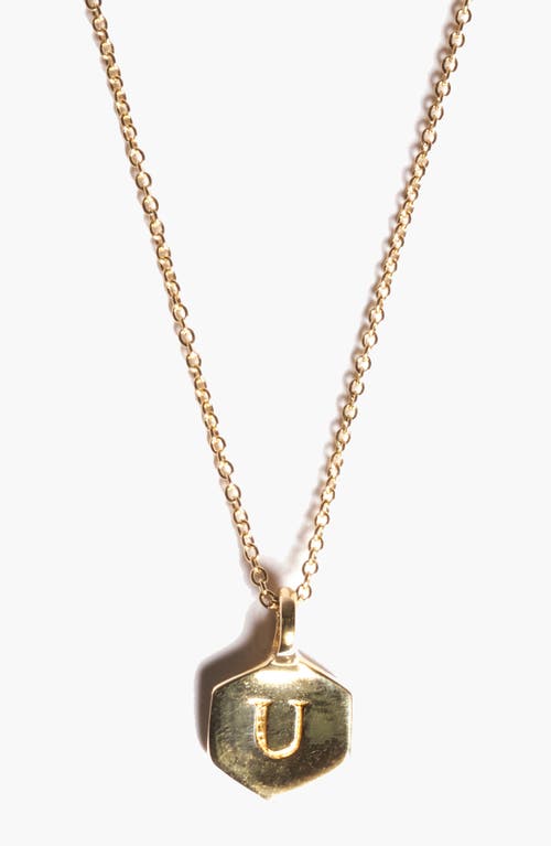 Odette New York Monogram Charm Necklace In Letter U