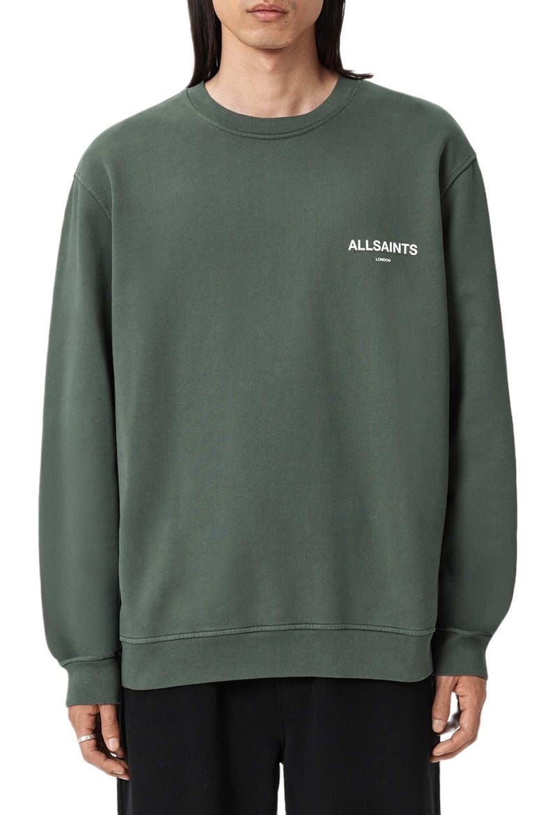 Halcyon Oversize Cotton Crewneck Sweatshirt, Main, color, GARNET GREEN