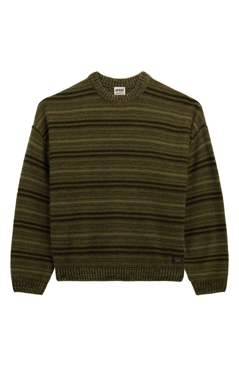 GUESS ORIGINALS Boxy Stripe Sweater, Alternate, color, Green