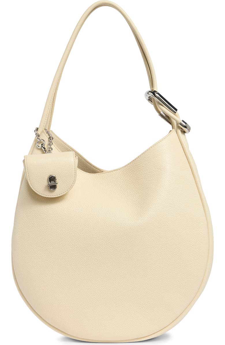 Marc Jacobs Large The Crescent Leather Shoulder Bag, Main, color, Cloud White