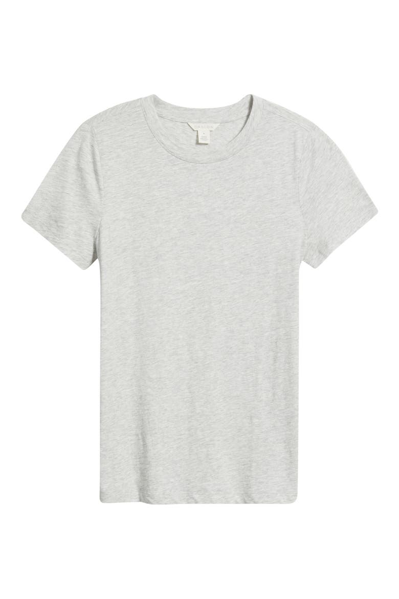 Cotton Blend Crewneck T-Shirt, Alternate, color, GREY LIGHT HEATHER