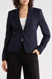 BOSS Jarua Notch Lapel Wool Blazer