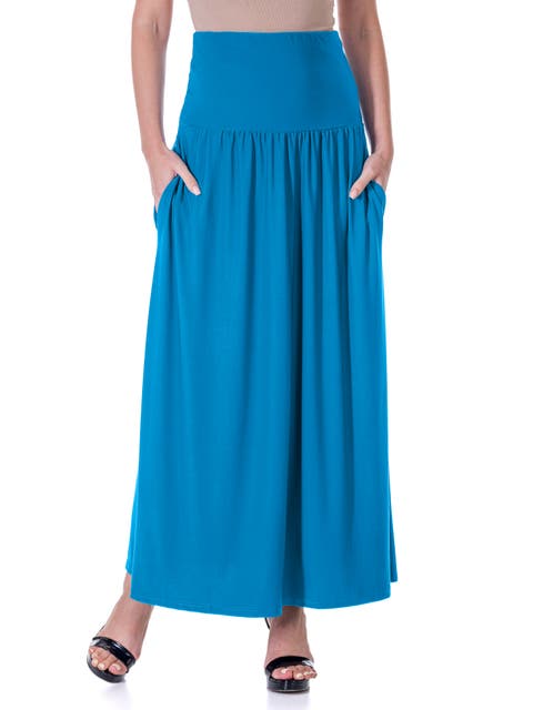 Foldover Maxi Skirt With Pockets