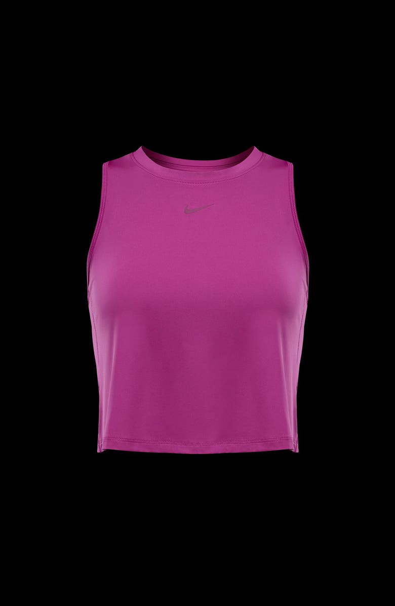 Nike One Classic Dri-FIT Crop Tank, Alternate, color, Hot Fuchsia/ Black
