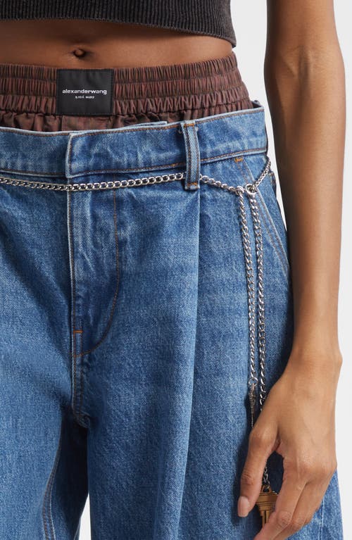Alexander Wang Pre-style Brief Waistband Denim Balloon Leg Jeans In Blue