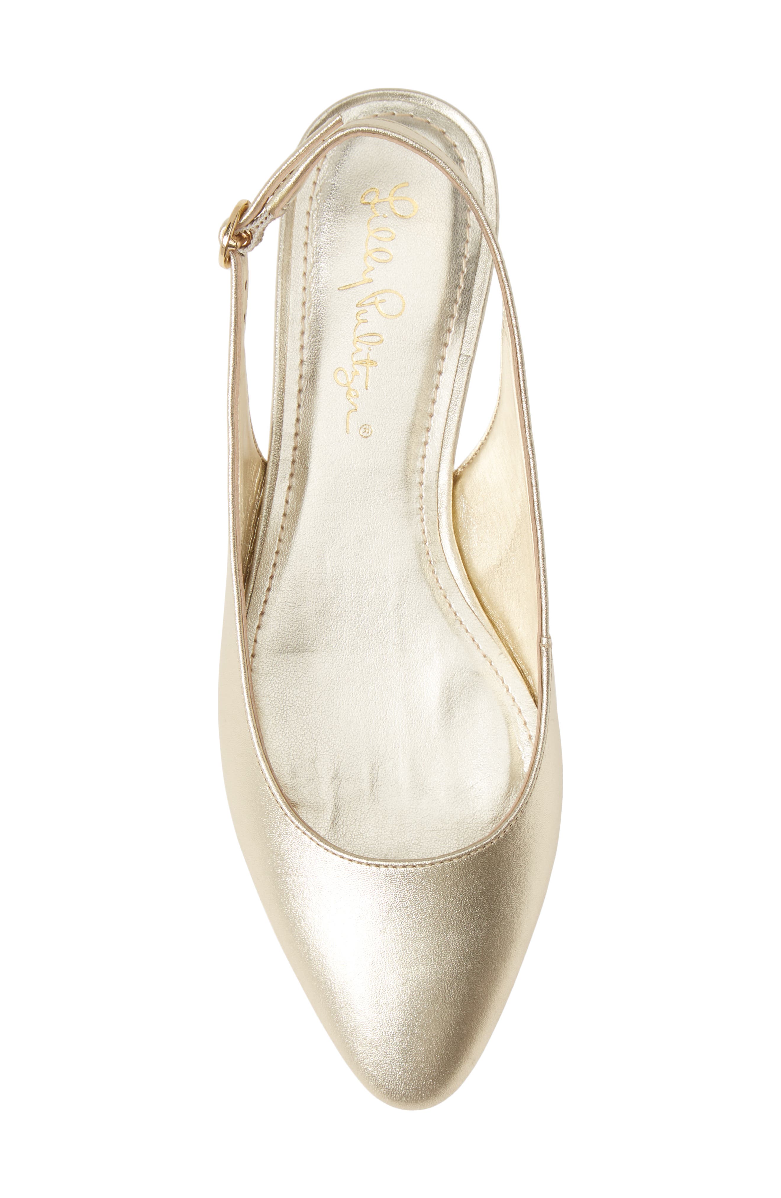 Lilly Pulitzer<sup>®</sup> Ella Metallic Slingback Flat, Alternate, color, 