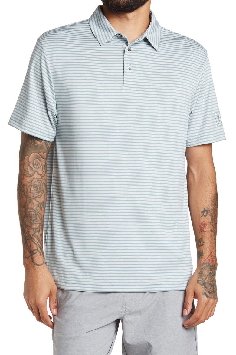 Stripe Knit Polo, Main, color, CITADEL