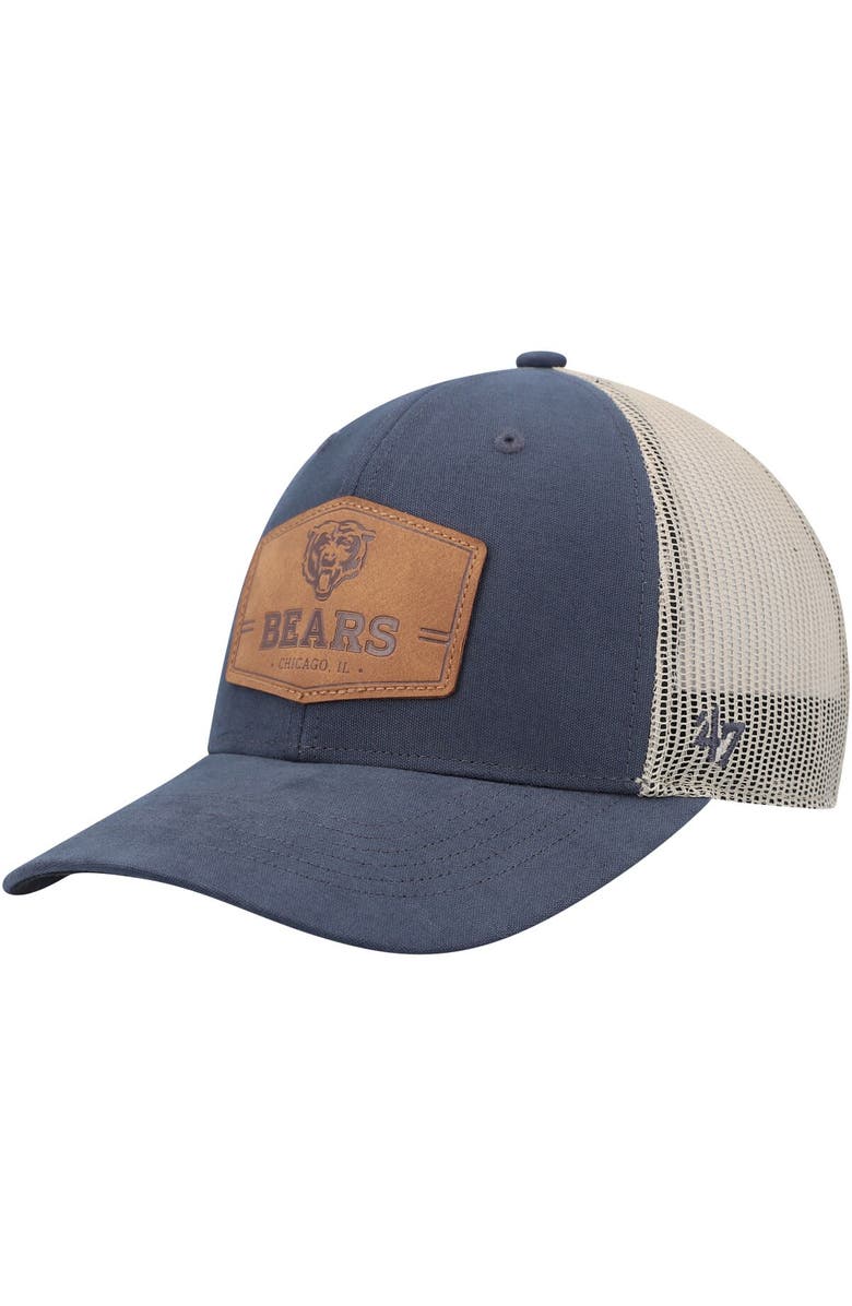 '47 Men's '47 Navy/Natural Chicago Bears Rawhide Trucker Adjustable Hat, Main, color, Navy